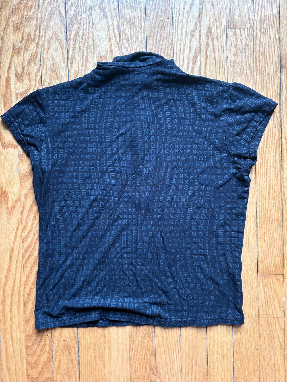 Fendi Black Logo-Print Short Sleeve Shirt